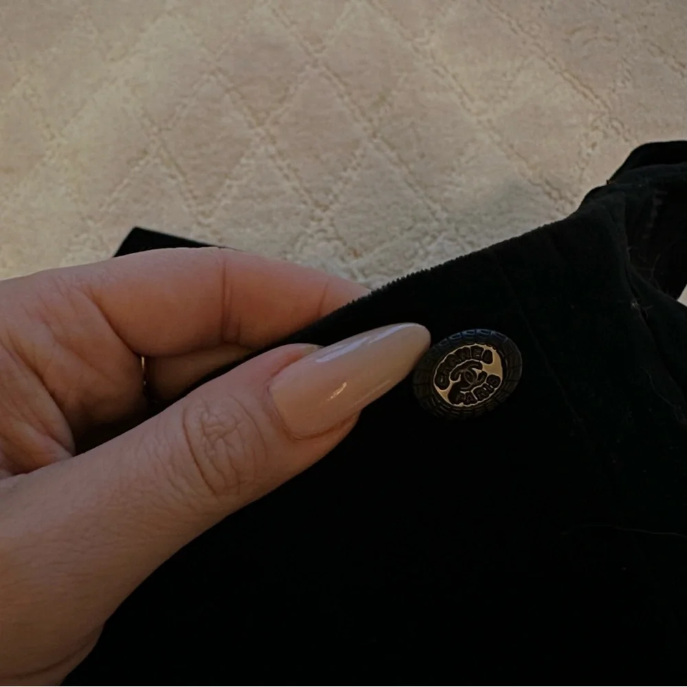 Chanel Black Velvet Mini Skirt - Size 2